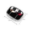 Small Pill Case 2 Compartments, Red Wine Glasses Pill Box Daily Metal Portable Pill Organizer for Pocket Purse Travel Pillbox with Mirror Square Medicine Vitamin Holder Unique Gift view 4
