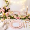 60-Pcs Pink Gold Rim Disposable Plastic Party Plates For Weddings view 3