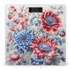 Red and Blue Flowers Scale for Body Weight Highly Accurate Digital Bathroom Body Scale Digital Body Weight Scale Tempered Glass LCD Display Batteries and Tape Measure view 1
