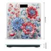 Red and Blue Flowers Scale for Body Weight Highly Accurate Digital Bathroom Body Scale Digital Body Weight Scale Tempered Glass LCD Display Batteries and Tape Measure view 2