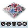 Red and Blue Flowers Scale for Body Weight Highly Accurate Digital Bathroom Body Scale Digital Body Weight Scale Tempered Glass LCD Display Batteries and Tape Measure view 3