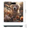 Golden Retriever and Flowers Scale for Body Weight Highly Accurate Digital Bathroom Body Scale Digital Body Weight Scale Tempered Glass LCD Display Batteries and Tape Measure view 2