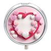 Heart Shape Medicine Pill Case, 3 Compartment Round Pill Box, Portable Decorative Medicine Organizer for Pocket Or Purse Vitamin Organize view 1