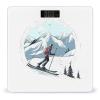 Skiing Theme Scale for Body Weight Highly Accurate Digital Bathroom Body Scale Digital Body Weight Scale Tempered Glass LCD Display Batteries and Tape Measure view 1