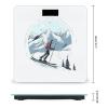Skiing Theme Scale for Body Weight Highly Accurate Digital Bathroom Body Scale Digital Body Weight Scale Tempered Glass LCD Display Batteries and Tape Measure view 2