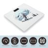 Skiing Theme Scale for Body Weight Highly Accurate Digital Bathroom Body Scale Digital Body Weight Scale Tempered Glass LCD Display Batteries and Tape Measure view 3