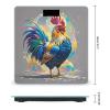 Art Colorful Chicken Scale for Body Weight Highly Accurate Digital Bathroom Body Scale Digital Body Weight Scale Tempered Glass LCD Display Batteries and Tape Measure view 2
