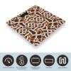 Brown Geometric Pattern Scale for Body Weight Highly Accurate Digital Bathroom Body Scale Digital Body Weight Scale Tempered Glass LCD Display Batteries and Tape Measure view 3