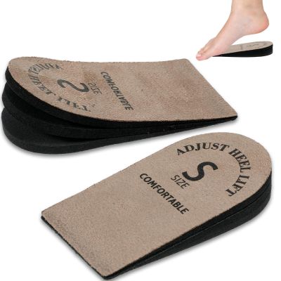 2 Pack Heel Lifts, Adjustable Heel Lifts for Leg Length Discrepancy, Women Man Shoe Lift Pain Relief, Brown Heels Pads for Shoes (Small)