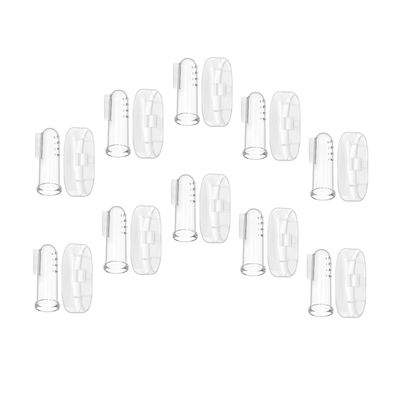 CALLARON 10sets Finger Toothbrush Cover Silicone Brush Set for Newborns Boy Girl Teething Relief Oral Care Kit