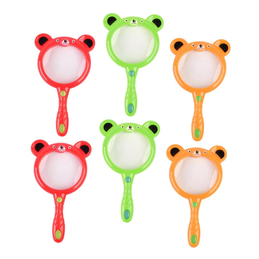 UTHCLO 6pcs Handheld Magnifying Glass Lightweight and Durable Magnifiers for Reading Exploration and Fine Detail Viewing Random Colors