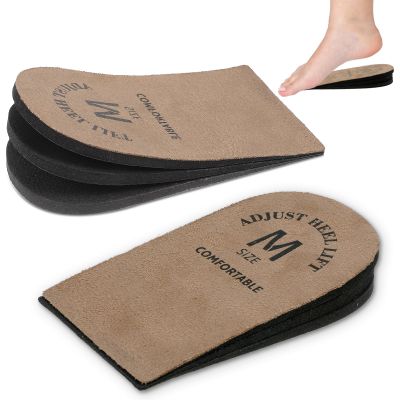 2 Pack Heel Lifts, Adjustable Heel Lifts for Leg Length Discrepancy, Women Man Shoe Lift Pain Relief, Brown Heels Pads for Shoes(Medium)