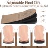 2 Pack Heel Lifts, Adjustable Heel Lifts for Leg Length Discrepancy, Women Man Shoe Lift Pain Relief, Brown Heels Pads for Shoes(Medium) view 3