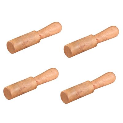 HEMOTON 4pcs Wooden Mallet Striker Tibetan Singing Bowl Stick for Yoga Meditation