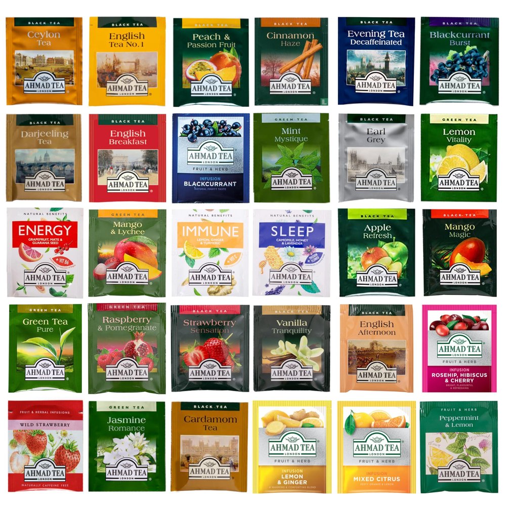Ahmad Tea Sampler Assortment, Variety Pack (30 Count), 30 Unique Flavors of Tea