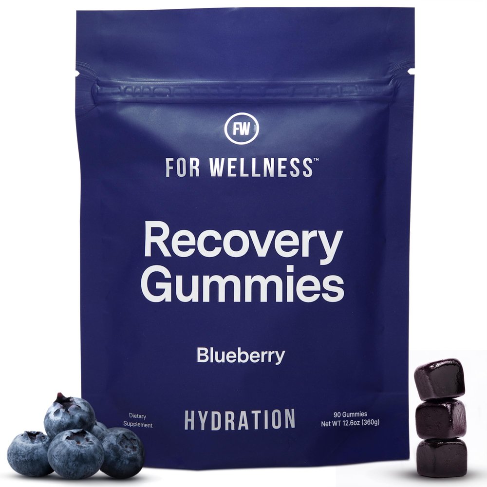 Electrolyte Recovery Gummies - Blueberry Flavor Hydration Gummies with VitaBlue - Blueberries & Electrolytes - Exercise Recovery, Energy Boost, Replenishment & Antioxidants Non-GMO, Vegan, 90ct