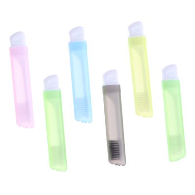 SKISUNO 6pcs Personal Care Teeth Brush Travel Toothbrush Compact and Portable for Go Random Color