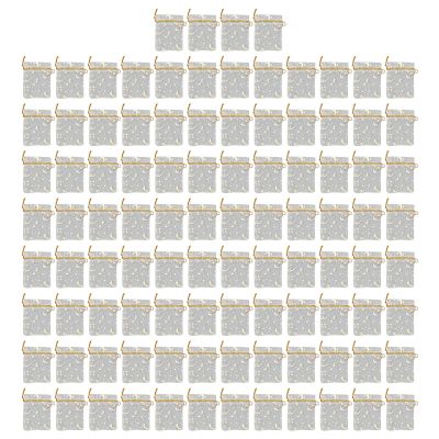100pcs Moon Star Organza Bags 2.8x3.5in, Transparent Drawstring Bags, Ideal for Wedding Party, Jewelry Packaging, White Color with Gold Drawstring