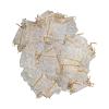 100pcs Moon Star Organza Bags 2.8x3.5in, Transparent Drawstring Bags, Ideal for Wedding Party, Jewelry Packaging, White Color with Gold Drawstring view 2