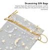 100pcs Moon Star Organza Bags 2.8x3.5in, Transparent Drawstring Bags, Ideal for Wedding Party, Jewelry Packaging, White Color with Gold Drawstring view 3
