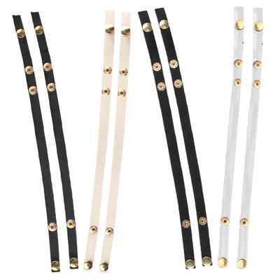 BESPORTBLE 4pairs Women Snap Button Strap for High Heels Detachable Shoe Straps Transparent Matte Matte Fashion Accessory