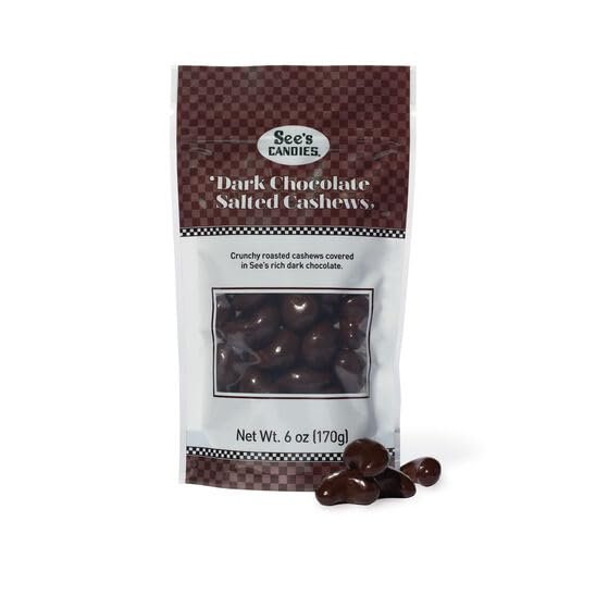 See's Candies 6 oz Dark Chocolate Salted Cashews