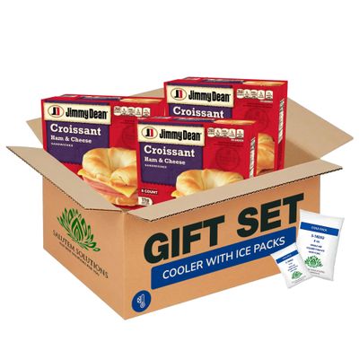 Salutem Vita Ham & Cheese Croissant Sandwich Breakfast Delight, Frozen Meal Gift Set Pack of 3