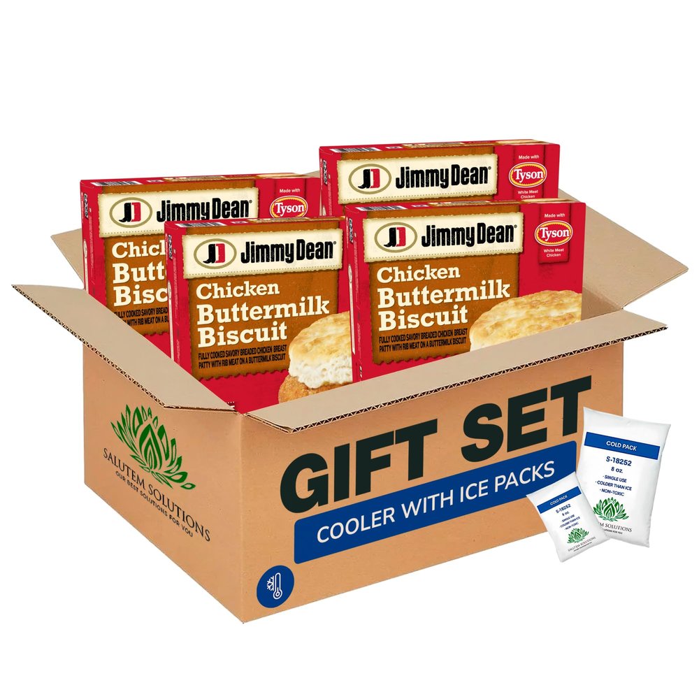 Salutem Vita Biscuit Breakfast Sandwiches with Southern Style Chicken, Frozen, Gift Set Pack of 4