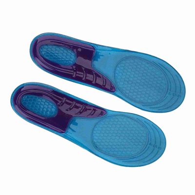 Keenso Soft Silicone Sports Insoles Anti Shock Shoe Pads - Skinfriendly Foot Protector for Daily Use, Running - Blue, Size S (S 33-37)