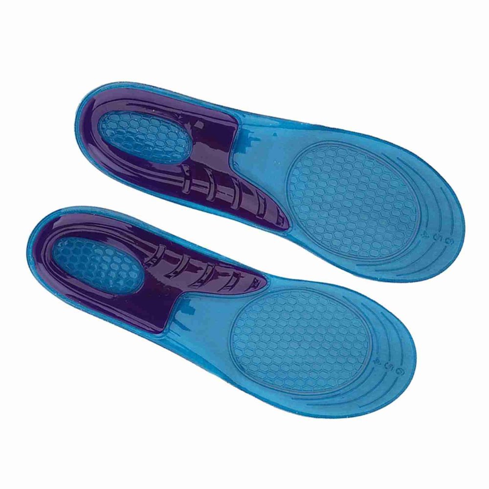 Keenso Soft Silicone Sports Insoles Anti Shock Shoe Pads - Skinfriendly Foot Protector for Daily Use, Running - Blue, Size S (S 33-37)