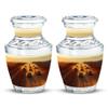 JAGSHASHI Tank Mini Keepsake Cremation Urns for Human Ashes Adult Male - Little Funeral Urn for Ashes for Women & Men - Small Burial Urn for Mom & Dad - 3 Inch Set of 2 view 1