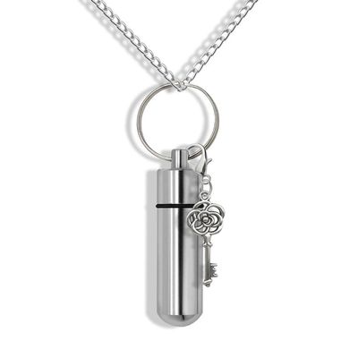 Rose Key Cremation Jewelry,Stainless Steel Urn Necklace-Memorial Necklace-Remembrance Necklace-Rose Key Cremation-Urn for Ashes
