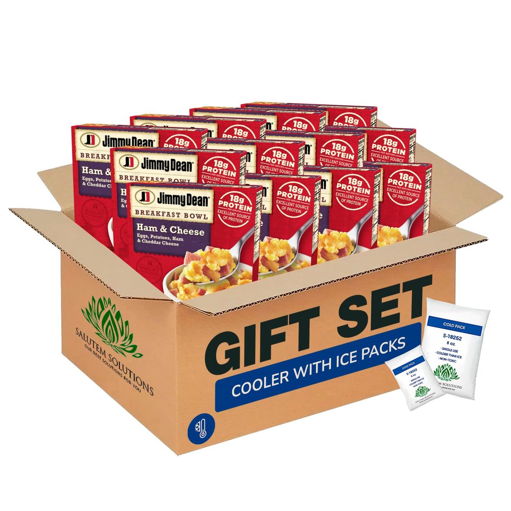 Salutem Vita Ham & Cheese Breakfast Bowl, Protein-Packed Frozen Meal, Quick & Easy Breakfast Solution Gift Set Pack of 12