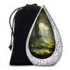 Remembrate Forest Burial Urn for Ashes Adult Female - Sunrays Large Cremains Containers 10 Inch - Funeral Urns for Adult Ashes Men - Green Urns for Human Remains - Teardrop Urn for Mom view 1