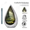 Remembrate Forest Burial Urn for Ashes Adult Female - Sunrays Large Cremains Containers 10 Inch - Funeral Urns for Adult Ashes Men - Green Urns for Human Remains - Teardrop Urn for Mom view 2