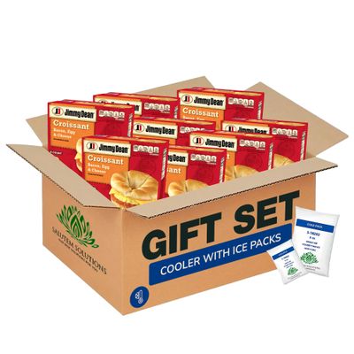 Salutem Vita Bacon Egg Cheese Croissant Sandwich Breakfast Meal, Frozen Ready-to-Eat, Convenient On-the-Go Breakfast Gift Set Pack of 8