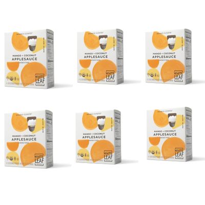 White Leaf Applesauce Pouches Organic Toddler Snack Mango + Coconut 24 Pack