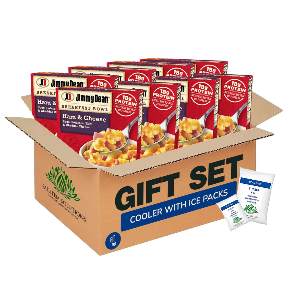 Salutem Vita Ham & Cheese Breakfast Bowl, Protein-Packed Frozen Meal, Quick & Easy Breakfast Solution Gift Set Pack of 8