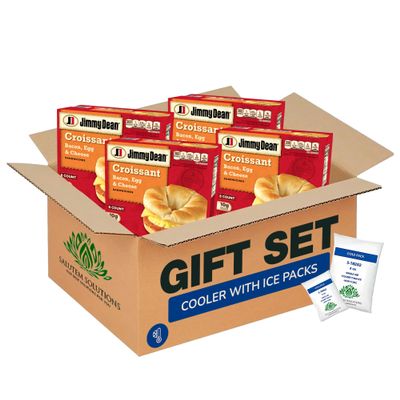 Salutem Vita Bacon Egg Cheese Croissant Sandwich Breakfast Meal, Frozen Ready-to-Eat, Convenient On-the-Go Breakfast Gift Set Pack of 4