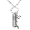 Bow Cremation Urn Pendant-Stainless Steel Urn -Remembrance Necklace-Caring Bow Necklace view 1