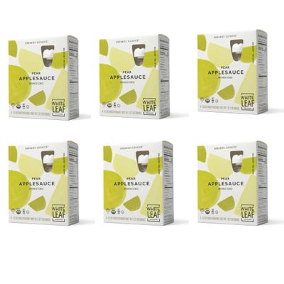 White Leaf Applesauce Pouches, Organic Toddler Snack - No Added Sugar Pear Apple Sauce Pouch, Non-GMO, BPA-Free Regeneratively Farmed Apple + Pear Pouches, (Pack of 24)