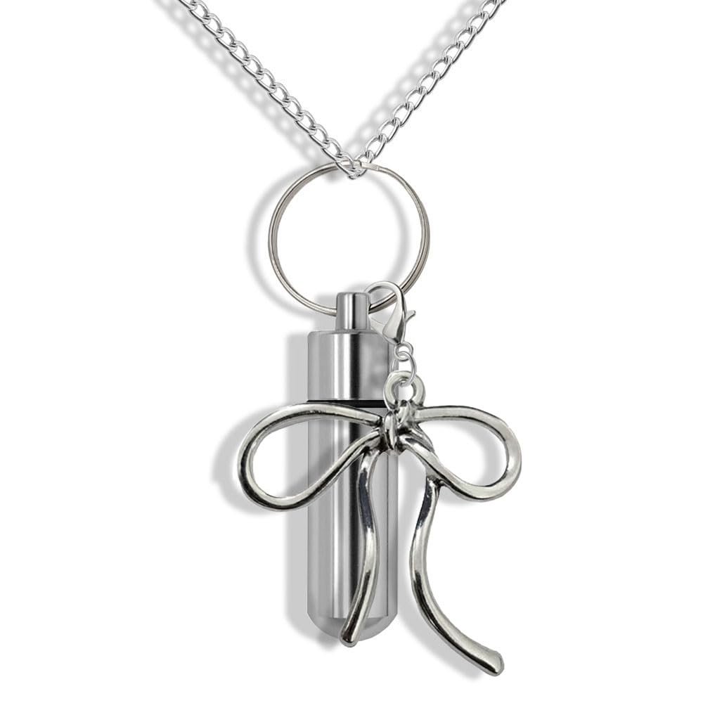 Bow Urn Necklace Jewelry -Ashes Necklace Jewelry Bow Cremation Necklace Jewelry - Memorial Jewelry,Memorial Keepsake