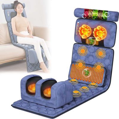 Foldable Full Body Massage Mat with Heat,9 Massage Modes,Vibrating Massage Mattress Pad for Relieving Back Lumbar Leg Pain,Muscle Relaxation,Gifts