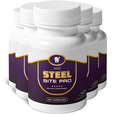 Natures NutriWave Steel Bite Pro Oral Wellness Supplement 23 Plant-Based Ingredients with Zinc & Turmeric Non-GMO, Made in USA, 60 Capsules, 6 Month Supply
