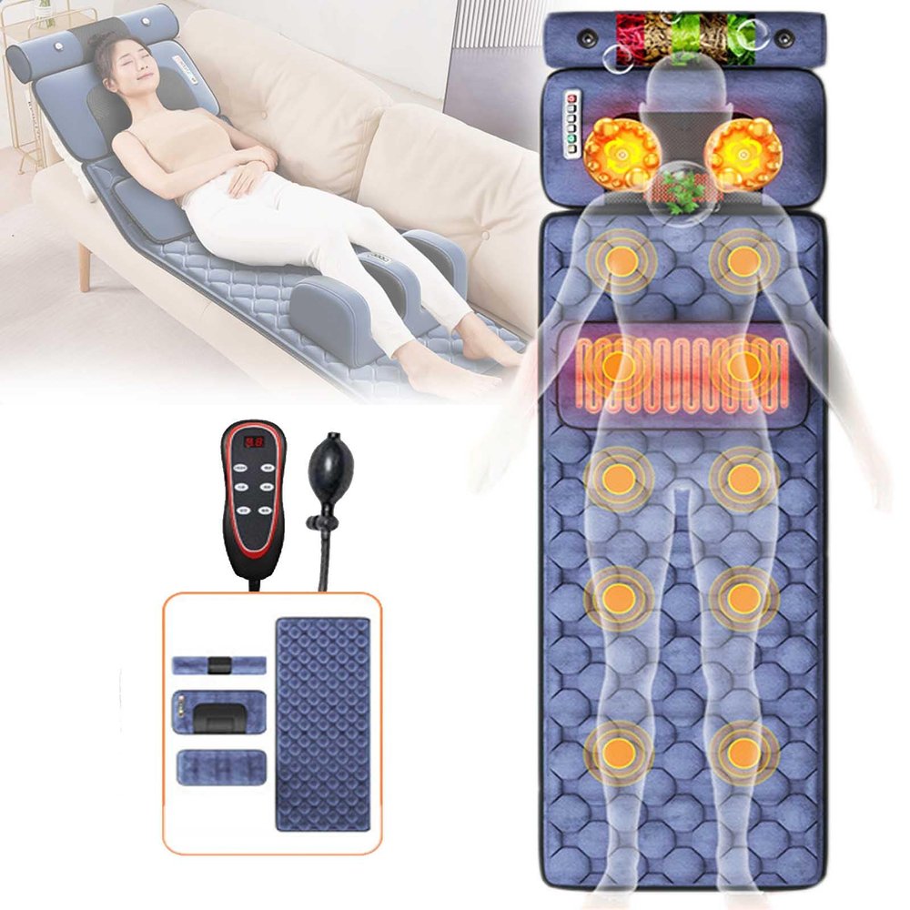 Massage Mat with Heat,10 Vibrating Nodes Massage Mat Full Body Back Massagers,Full Body Massager for Neck Back Waist Legs Muscle