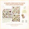 Bee's Wrap Vegan Beeswax Wraps for Food - 3 Pack of Assorted Beeswax Wraps - 2 Medium & Sandwich Wrap - Plastic Free Made in USA Reusable Natural Food Wrap - Meadow Magic view 4
