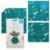 Bee's Wrap Beeswax Food Wraps, 2 Medium & Sandwich Pack - Ocean view 1