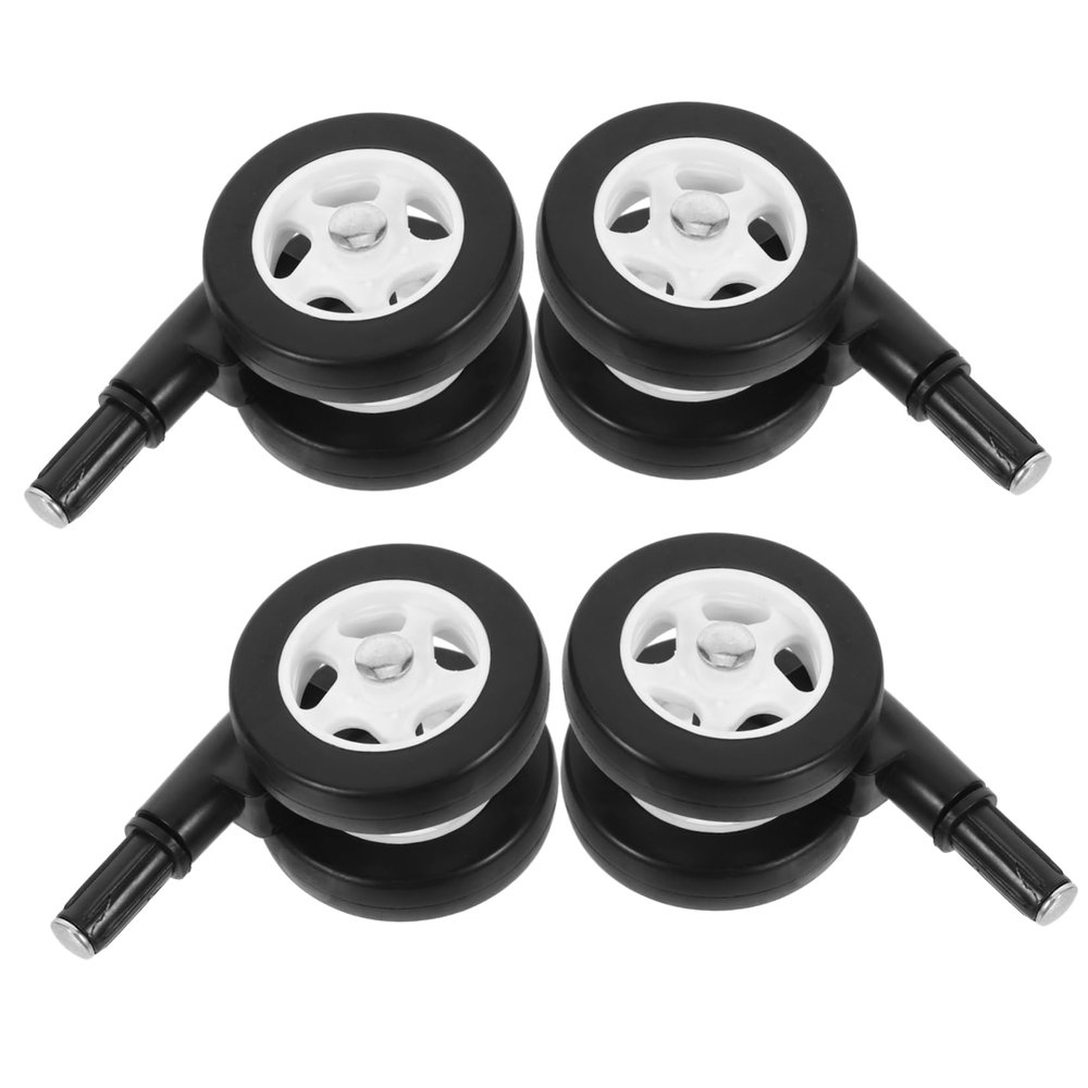 OUNONA 4pcs Replacement Plastic Caster Wheels for Strollers and Walkers Fit Quiet Easy to Install Removable Design Swivel Function