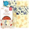 Bee's Wrap Beeswax Wraps for Food - Assorted 5 Pack of Beeswax Wraps - 2 Large & 3 Medium Wrap - Plastic Free Made in USA Reusable Natural Food Wrap - Honeycomb & Bees + Bears view 1