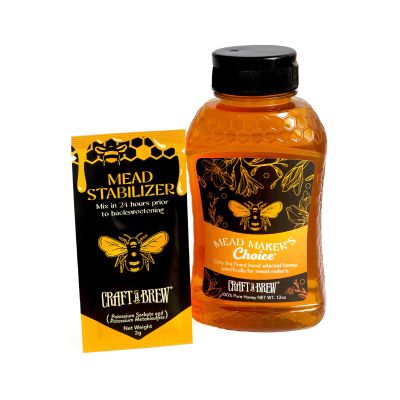 Craft A Brew - Backsweetening Kit for Mead - Mead Stabilizer & 12 oz. Wildflower Honey - Customize Sweetness for At-Home Brewing - Stops Yeast Re-fermentation